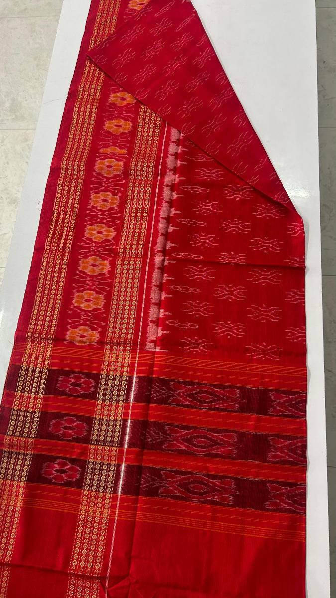 Double border red colour combination duppata work