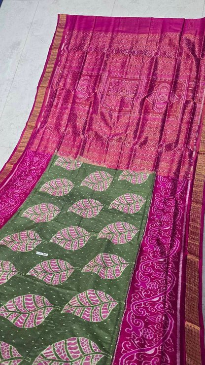 Sambalpuri handloom original half tissue pata saree