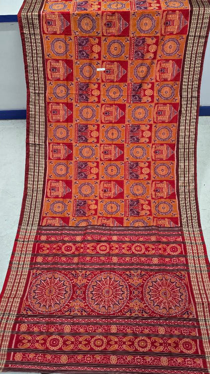 Cotton and silk combination sambalpuri bapta pata saree