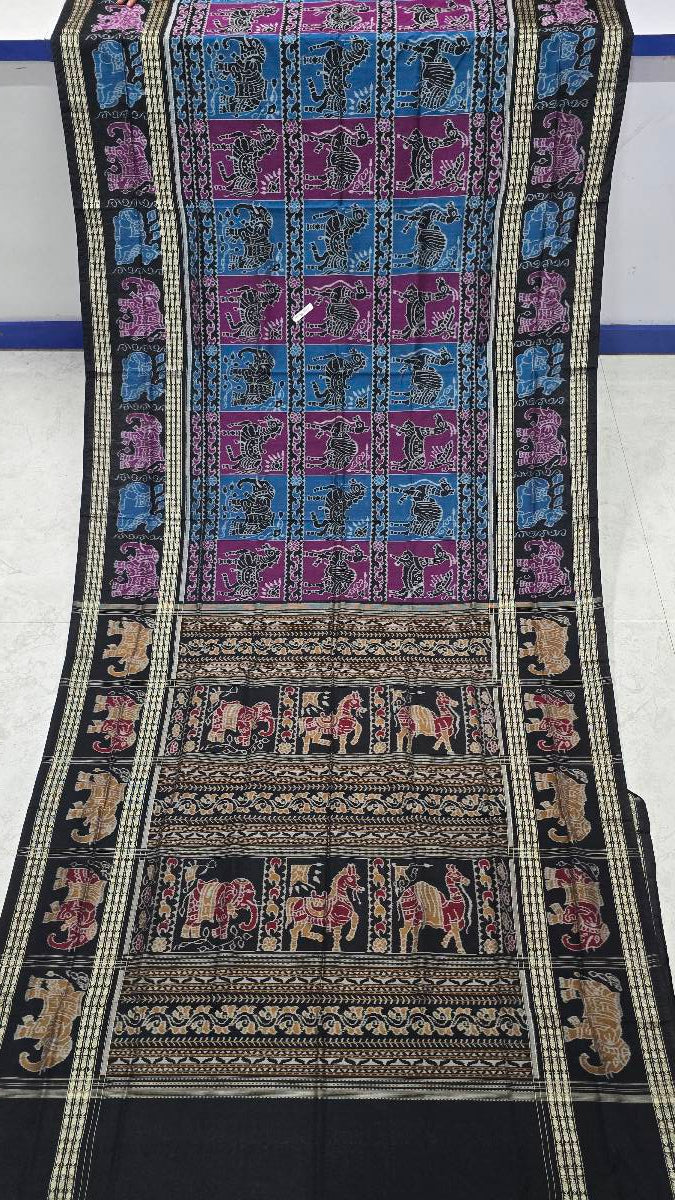 Cotton and silk combination sambalpuri bapta pata saree
