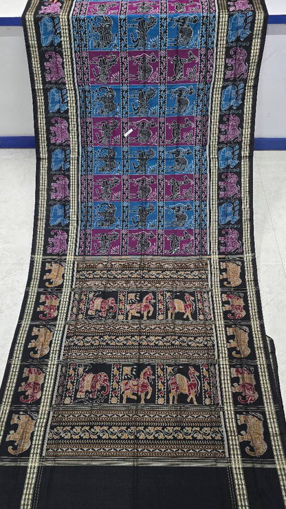 Cotton and silk combination sambalpuri bapta pata saree