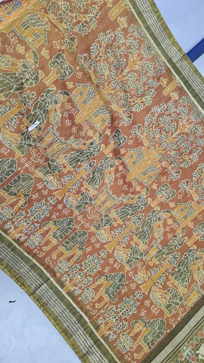 Cotton silk mix combination sambalpuri bapta pata saree