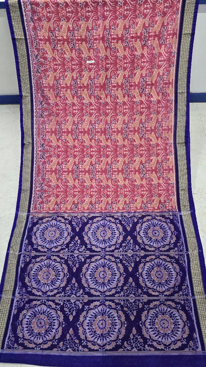 Cotton silk mix combination sambalpuri bapta pata saree