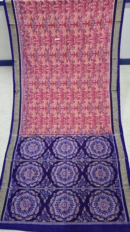 Cotton silk mix combination sambalpuri bapta pata saree