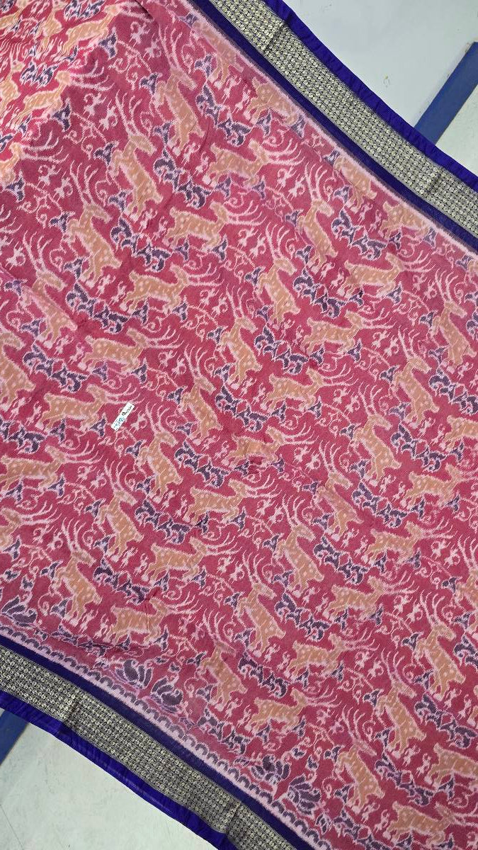 Cotton silk mix combination sambalpuri bapta pata saree