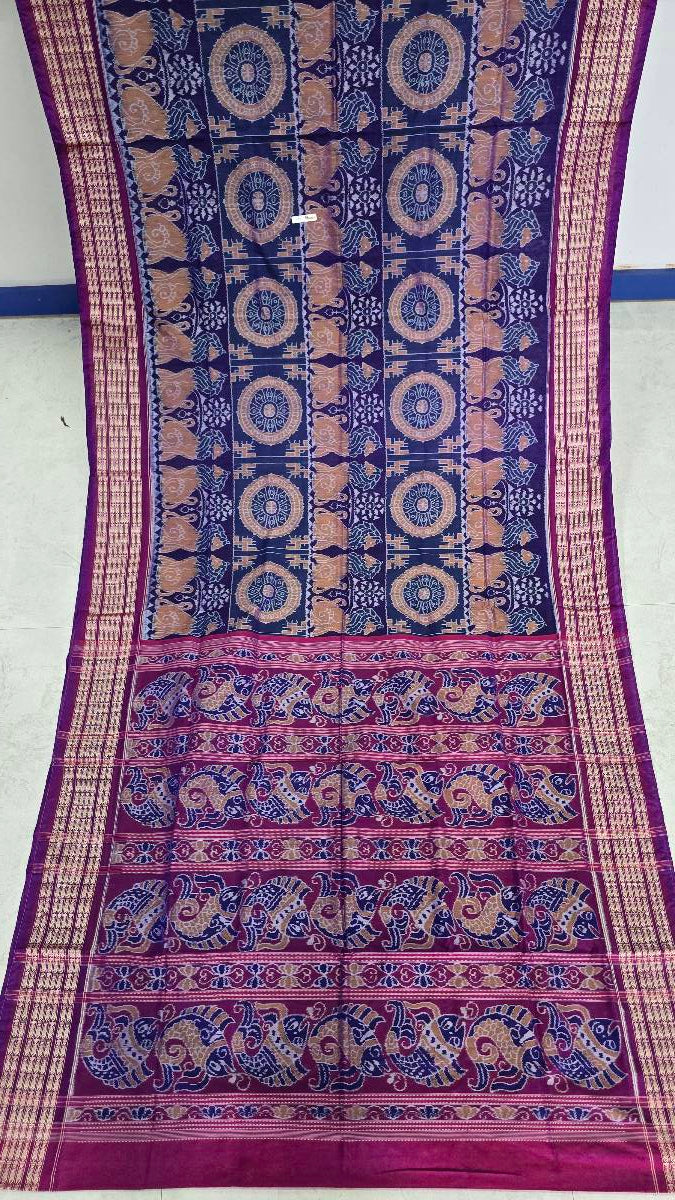 Cotton silk mix combination sambalpuri bapta pata saree