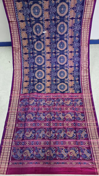 Cotton silk mix combination sambalpuri bapta pata saree