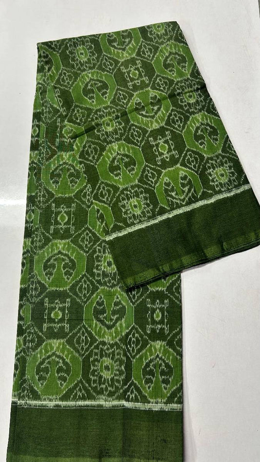 Mix green colour Sambalpuri dress desing only top cotton