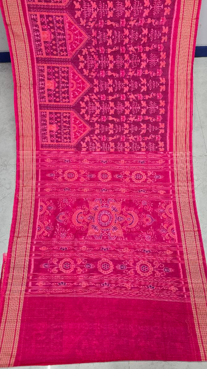 Cotton silk mix combination sambalpuri bapta pata saree