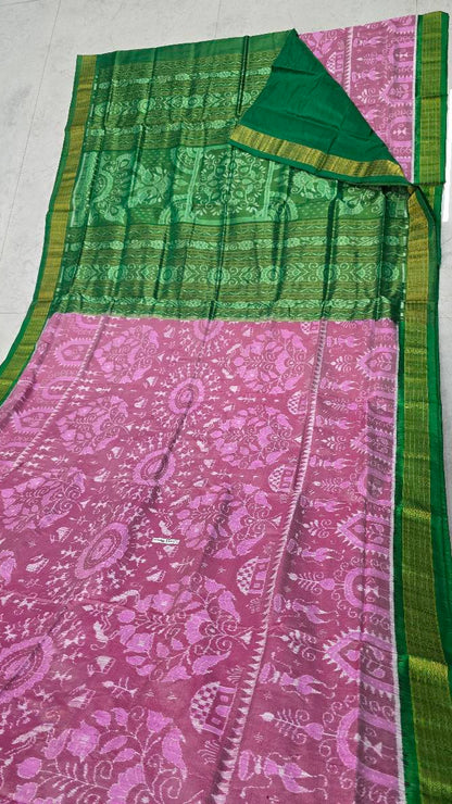 Sambalpuri handloom original half tissue pata saree