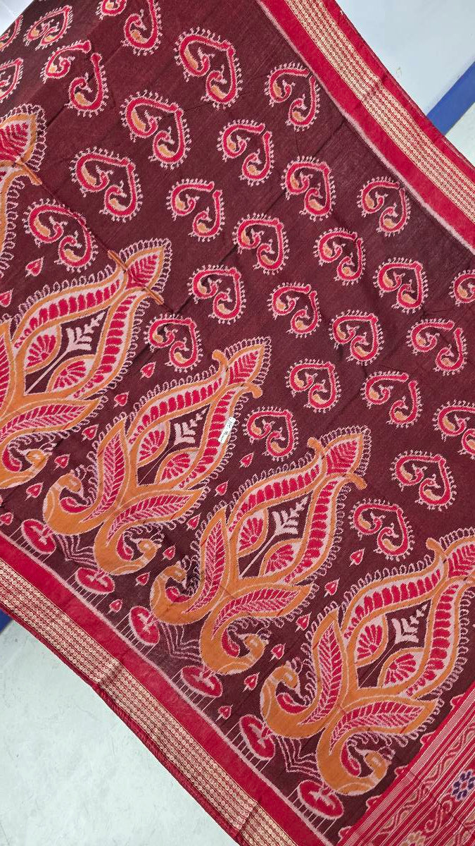 Cotton silk mix combination sambalpuri bapta pata saree