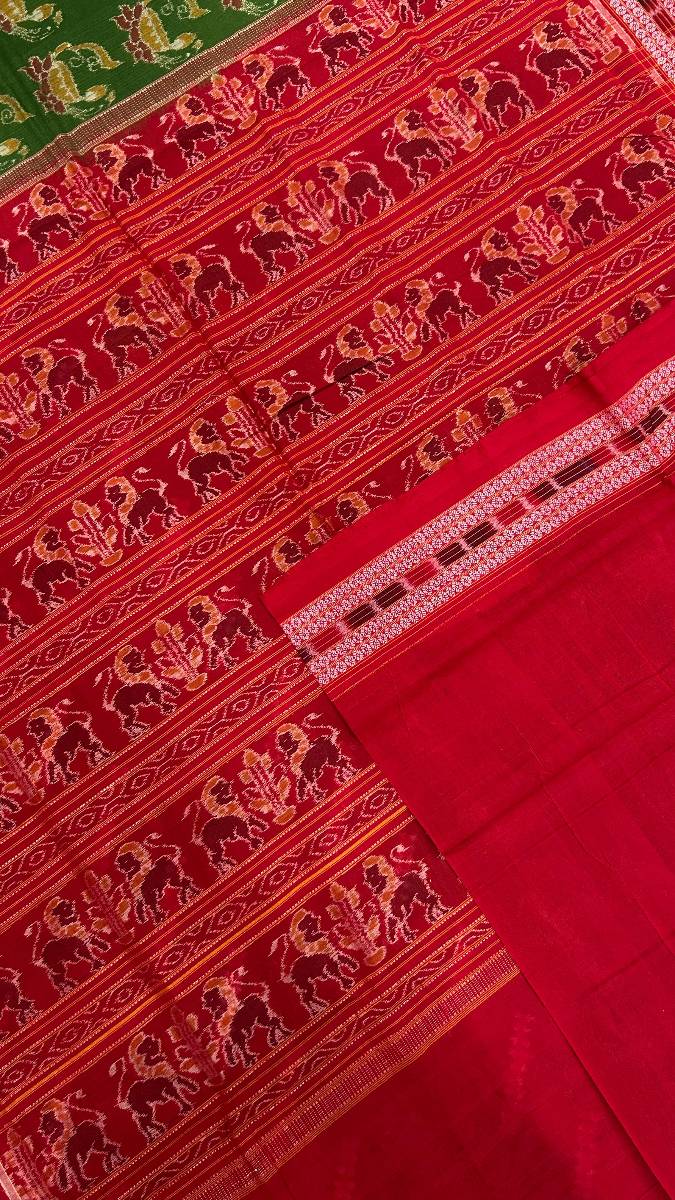 Half half desing Sambalpuri pasapali saree