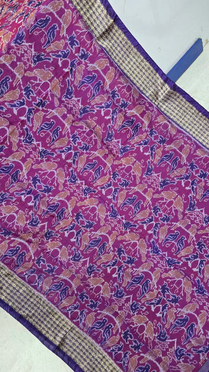 Sambalpuri bapta pata saree cotton and silk mix combination