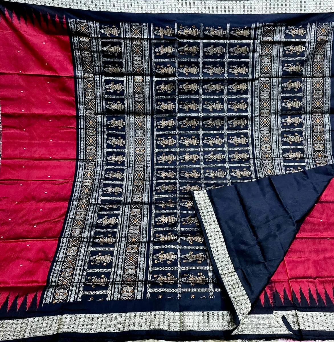 Mulberry silk maroon and black