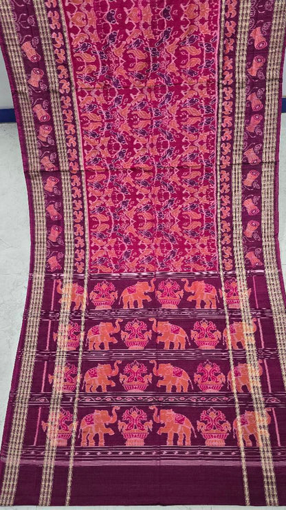 Cotton silk mix combination sambalpuri bapta pata saree