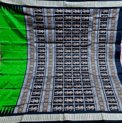 Mulberry silk green and black color mini buti