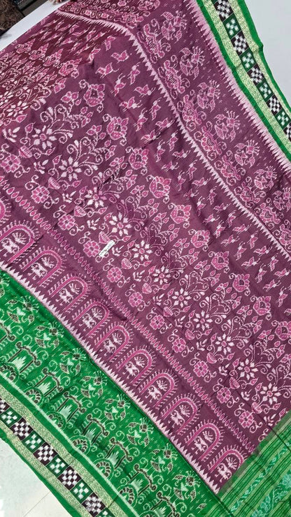 Sambalpuri original pata pasapali border saree